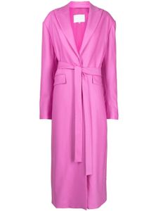 Costarellos trench ceinturé à revers crantés - Rose
