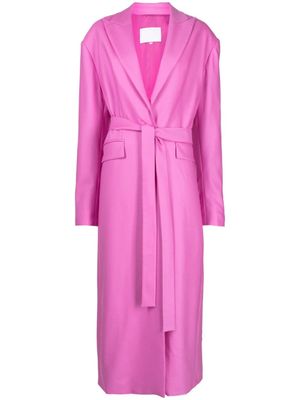 Costarellos trench ceinturé à revers crantés - Rose