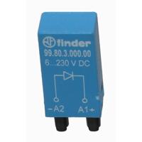 Finder Steekmodule Met vrijloopdiode, Zonder LED 99.80.3.000.00 Geschikt voor model: Finder 94.54.1, Finder 94.84.3, Finder 95.85.3, Finder 95.95.3 1 stuk(s)