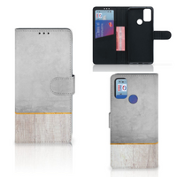 Alcatel 1S (2021) Book Style Case Wood Concrete - thumbnail