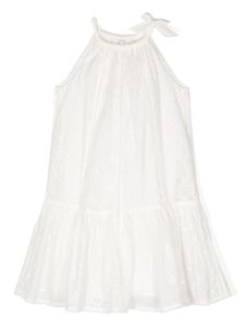 ZIMMERMANN Kids robe sans manches à broderie anglaise - Blanc