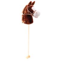 Pluche stokpaardje met geluid - donkerbruin - 98 cm - Paarden / pony speelgoed Pluche stokpaardje met geluid - donkerbruin - 98 cm - Paarden / pony speelgoed