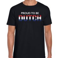 Holland Proud to be Dutch landen t-shirt zwart heren - thumbnail