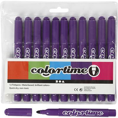 Colortime stiften, lijndikte 5 mm, donkerpaars, 12 stuk/ 1 doos