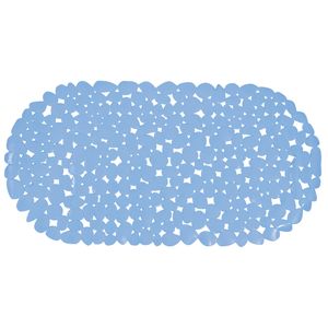 Douche/bad anti-slip mat badkamer - pvc - lichtblauw - 39 x 99 cm - ovaal