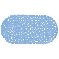 Douche/bad anti-slip mat badkamer - pvc - lichtblauw - 39 x 99 cm - ovaal