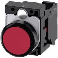 Siemens 3SU11000AB203CA0 3SU1100-0AB20-3CA0 Druktoets Kunststof frontring, Rond Knop Zwart, Rood 1 stuk(s)