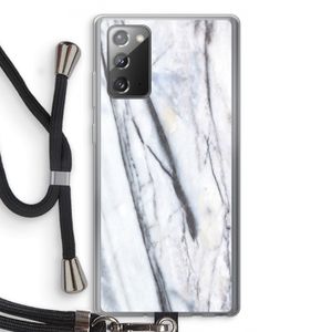 Gestreepte marmer: Samsung Galaxy Note 20 / Note 20 5G Transparant Hoesje met koord