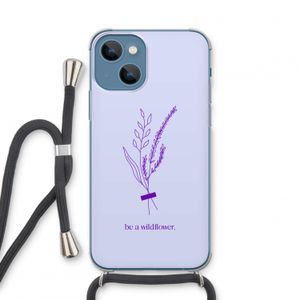 Be a wildflower: iPhone 13 mini Transparant Hoesje met koord