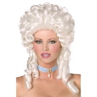 Witte hoge dames carnaval verkleed pruik - Baroque/middeleeuwen