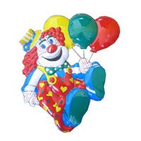 Carnaval decoratie schild clown ballonnen 50 x 45 cm - thumbnail