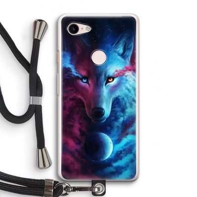 Where Light And Dark Meet: Pixel 3 Transparant Hoesje met koord