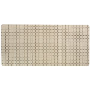 Douche/bad anti-slip mat badkamer - rubber - beige - 76 x 36 cm - rechthoek