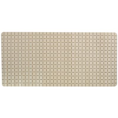 Douche/bad anti-slip mat badkamer - rubber - beige - 76 x 36 cm - rechthoek