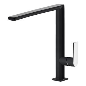 Wastafelkraan Tres Loft | Opbouw | Draaibare uitloop | Mengkraan | Hoog model | 1-hendel | Rond | Zwart chroom