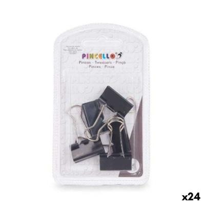Klemmen Pincello Zwart Metaal Clip Medium (24 Stuks)