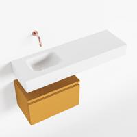Toiletmeubel Mondiaz Andor | 100 cm | Meubelkleur Ocher | Lex vrijhangend wastafel Talc Links | Zonder kraangat