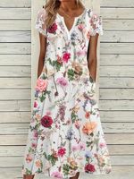 Elegant Floral Loose Lace Dress - thumbnail