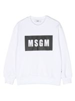 MSGM Kids sweat en coton à logo imprimé - Blanc - thumbnail