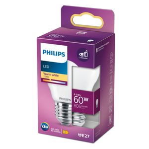 Philips LED Lamp E27 6,5W Kogel