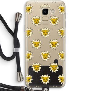Leeuwenkoppen: Samsung Galaxy J6 (2018) Transparant Hoesje met koord