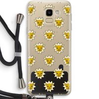 Leeuwenkoppen: Samsung Galaxy J6 (2018) Transparant Hoesje met koord