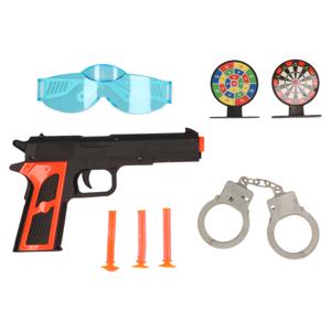 Politie speelgoed set - pistool met zuignap pijltjes - voor kinderen - plastic - met accessoires   -