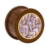 Ribbed Plug met Mother of Pearl Inlay Hout Tunnels & Plugs