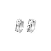 Gerhodineerde 925 Zilveren Klapoorringen met Zirkonia - Tijdloze Elegantie met Stralende Glans