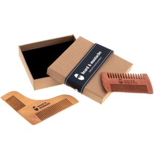 Houten Baard en Snor Kam Verzorging set - Anti Statisch