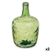 Decoratieve fles Gift Decor 2255/08-G 2255/08-G Groen Soepel 8 L 22 x 37,5 x 22 cm Decoratie (2 Stuks)