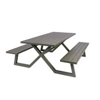 Aluminium picknicktafel Dex 200 cm olijfgroen