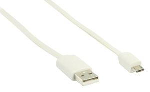 Valueline 1m, USB 2.0 A - Micro B USB-kabel USB A Micro-USB B Wit