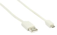 Valueline 1m, USB 2.0 A - Micro B USB-kabel USB A Micro-USB B Wit - thumbnail