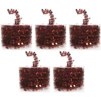 Decoris Kerstslinger - 5x - rood - folieslinger - 700 cm