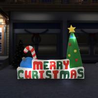 VidaXL Kerstboom merry christmas opblaasbaar led 240x188 cm