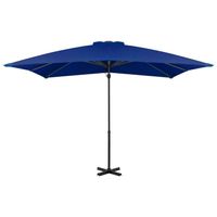 The Living Store Hangparasol - The Living Store - Hangende parasol - 250 x 250 x 230 cm - Azuurblauw