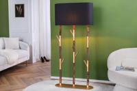 Handgemaakte vloerlamp WARDROBE 155cm zwart goud naturel ijzerhout massief hout - 45897