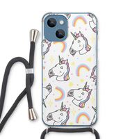 Rainbow Unicorn: iPhone 13 Transparant Hoesje met koord