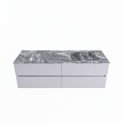 MONDIAZ VICA-DLUX 150cm badmeubel onderkast Cale 4 lades. Inbouw wastafel CLOUD rechts zonder kraangat, kleur Lava.