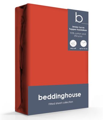 Beddinghouse Jersey-Lycra Topper Hoeslaken Coral Red-140/160 x 200/220 cm
