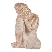 Decoratief tuinfiguur Boeddha Wit/Goud Polyresin (35,5 x 54,5 x 42 cm)