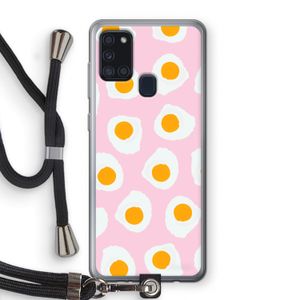 Dancing eggs: Samsung Galaxy A21s Transparant Hoesje met koord
