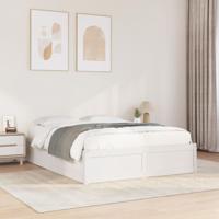 Bedframe zonder matras massief grenenhout wit 150x200 cm