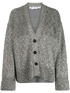 Off-White cardigan chiné à rayures Diag - Gris