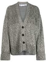 Off-White cardigan chiné à rayures Diag - Gris - thumbnail