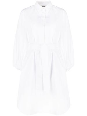 P.A.R.O.S.H. robe-chemise ceinturée à manches longues - Blanc