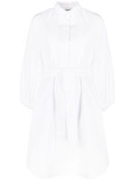 P.A.R.O.S.H. robe-chemise ceinturée à manches longues - Blanc - thumbnail