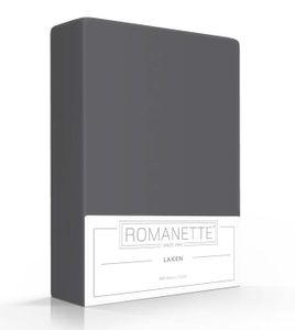 Romanette Laken Katoen Antraciet-150 x 200 cm