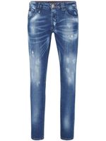 Philipp Plein jean droit à effet usé - Bleu